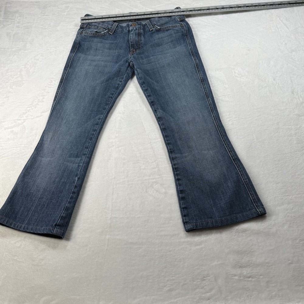 7 For All Mankind Jeans SZ 28 A-Pocket Flare Women's Denim Medium BLUE - Picture 6 of 6